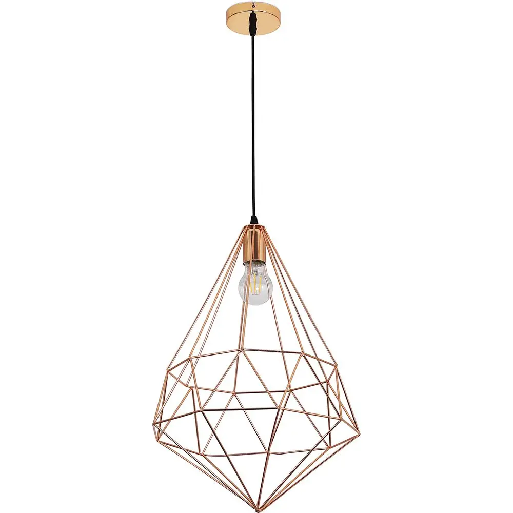  Buy Diamond Retro Style Pendant Lamp Gold 59910 - in the UK