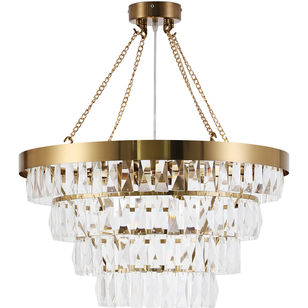  Buy Chandelier Hanging Lamp Vintage Style Crystal and Metal - Ania Gold 59929 - in the UK