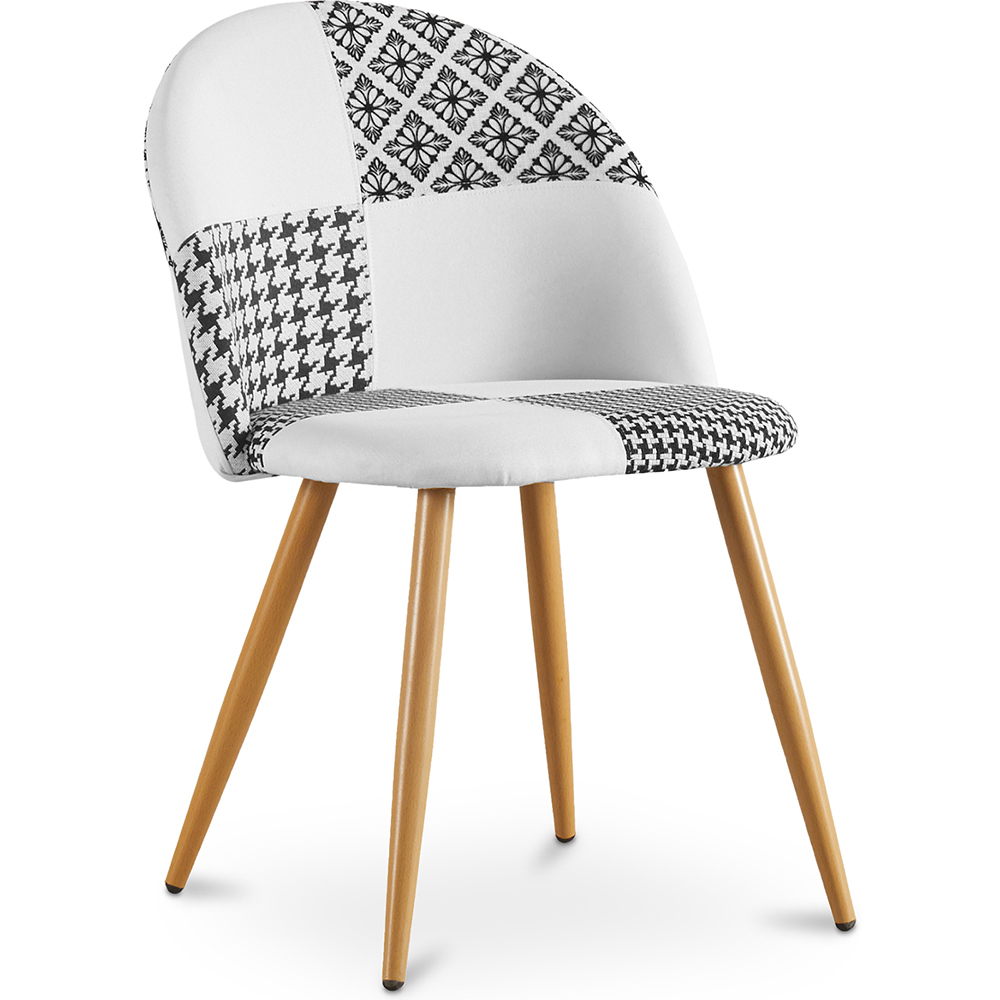  Buy Dining Chair - Upholstered in Black and White Patchwork - Bennett White / Black 59937 - in the UK