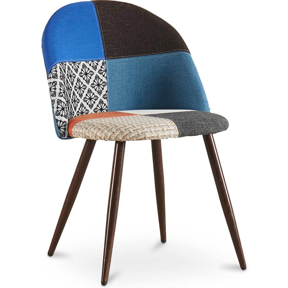 Buy Dining Chair Accent Patchwork Upholstered Scandi Retro Design Dark Wooden Legs - Bennett Piti Multicolour 59941 - in the UK