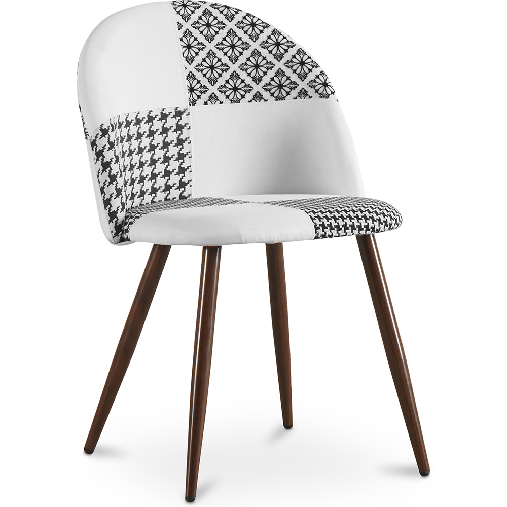  Buy Dining Chair - Upholstered in Black and White Patchwork - Bennett  White / Black 59942 - in the UK