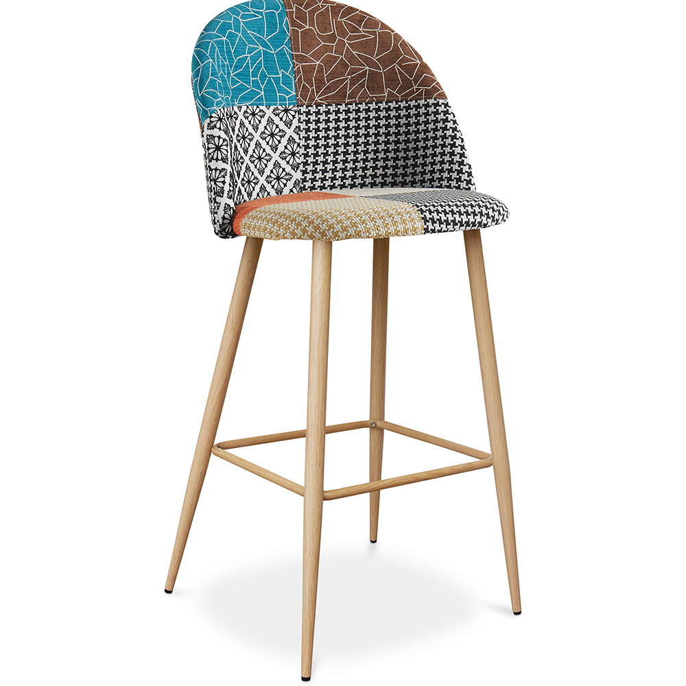  Buy Patchwork Upholstered Stool - Scandinavian Style - Bennett  Multicolour 59943 - in the UK