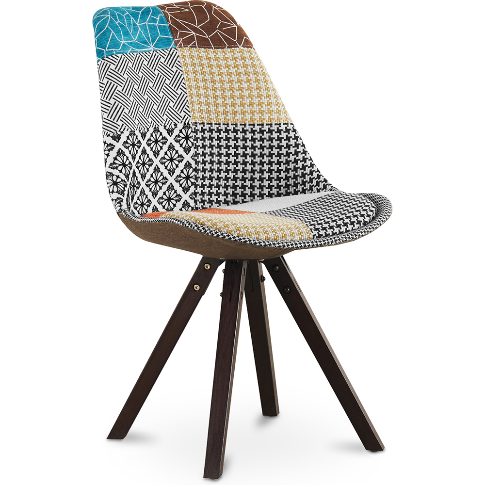  Buy Dining Chair Brielle Upholstered Scandi Design Dark Wooden Legs Premium - Patchwork Amy Multicolour 59955 - in the UK