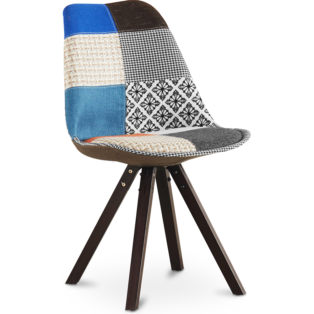  Buy Dining Chair Brielle Upholstered Scandi Design Dark Wooden Legs Premium - Patchwork Piti Multicolour 59958 - in the UK