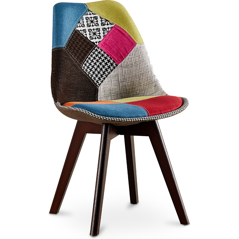  Buy Dining Chair Brielle Upholstered Scandi Design Dark Wooden Legs Premium New Edition - Patchwork Fiona Multicolour 59966 - in the UK