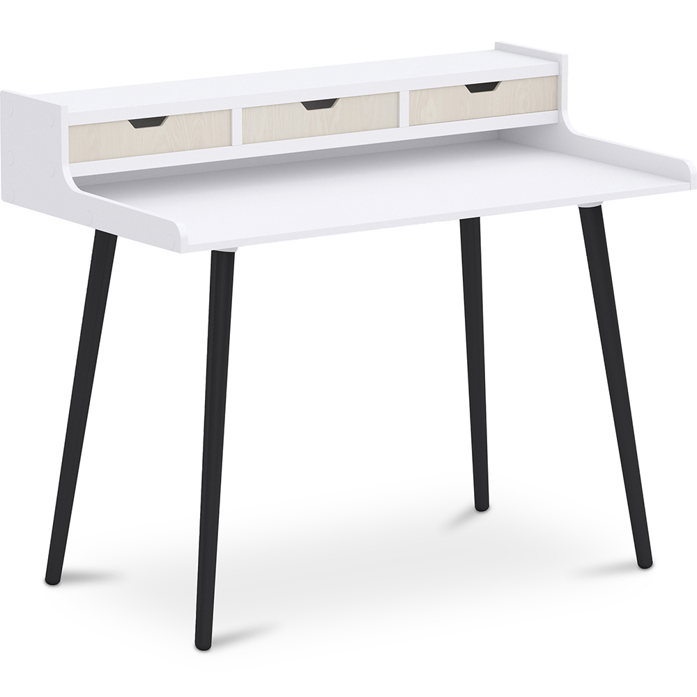  Buy Desk Table Wooden Design Scandinavian Style - Amund Natural Wood / White 59983 - in the UK