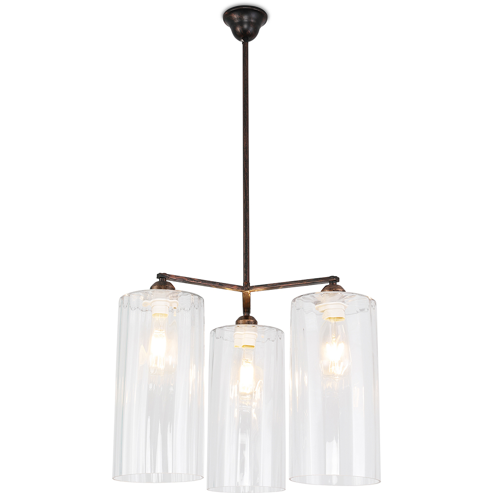  Buy Industrial Style Ceiling Lamp Glass and Metal - Liam Bronze 59988 - in the UK