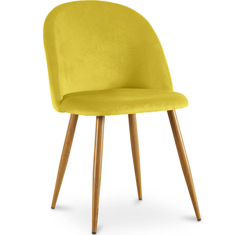  Buy Dining Chair - Velvet Upholstered - Scandinavian Style - Bennett Yellow 59990 - in the UK