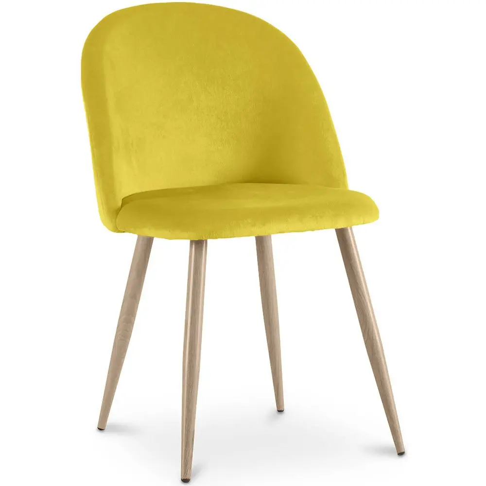  Buy Dining Chair - Velvet Upholstered - Scandinavian Style - Bennett Yellow 59990 - in the UK