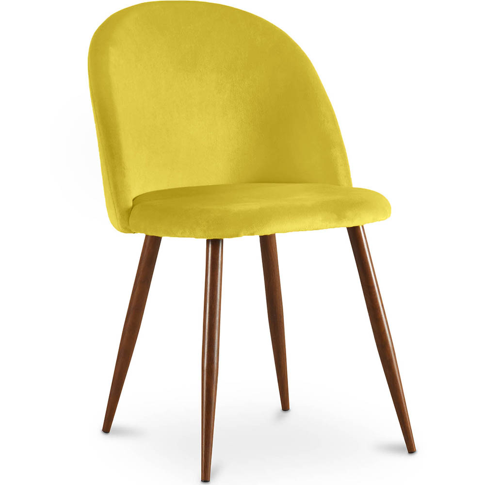  Buy Dining Chair - Upholstered in Velvet - Scandinavian Design - Bennett Yellow 59991 - in the UK