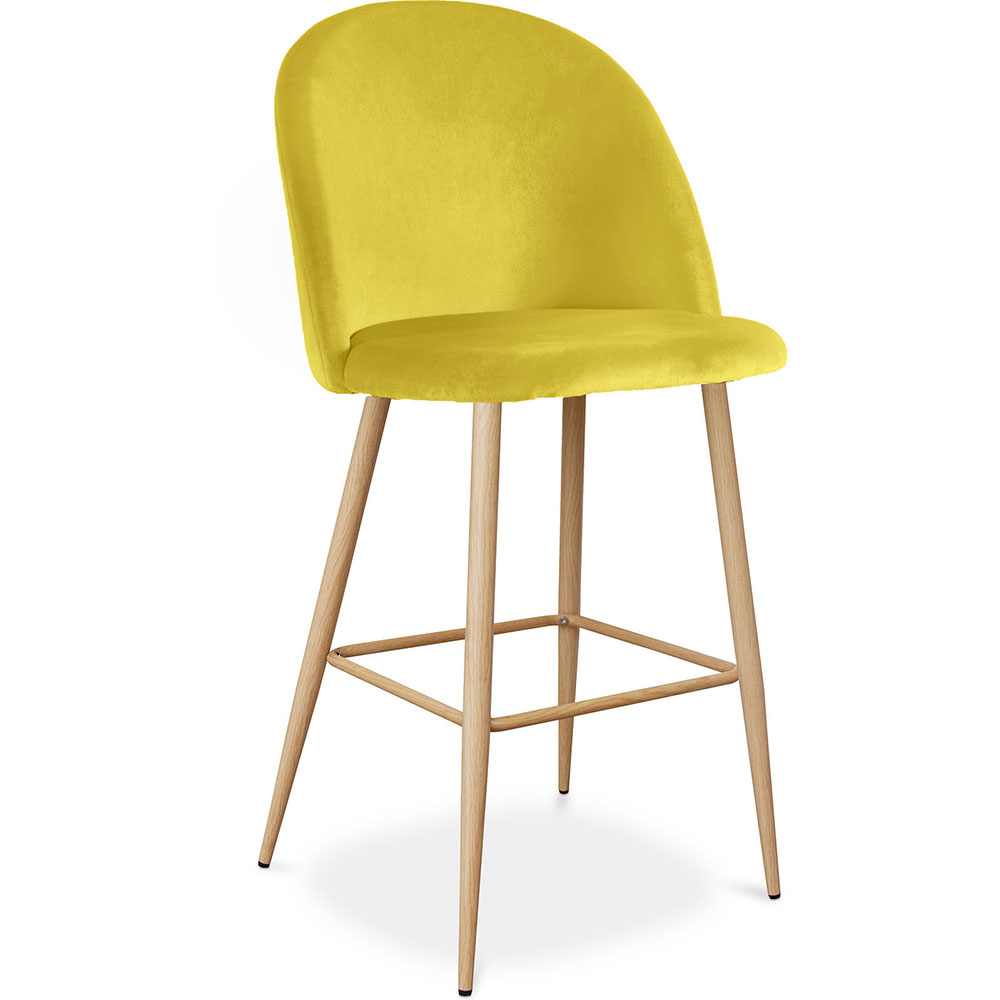  Buy Velvet Upholstered Stool - Scandinavian Design - Bennett Yellow 59992 - in the UK