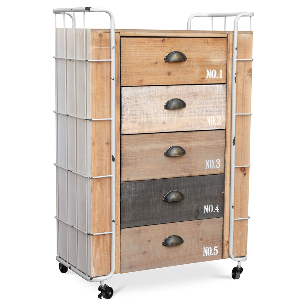 Buy Wooden Chest of Drawers - Industrial Design - Joyia Natural wood 58845 - in the UK