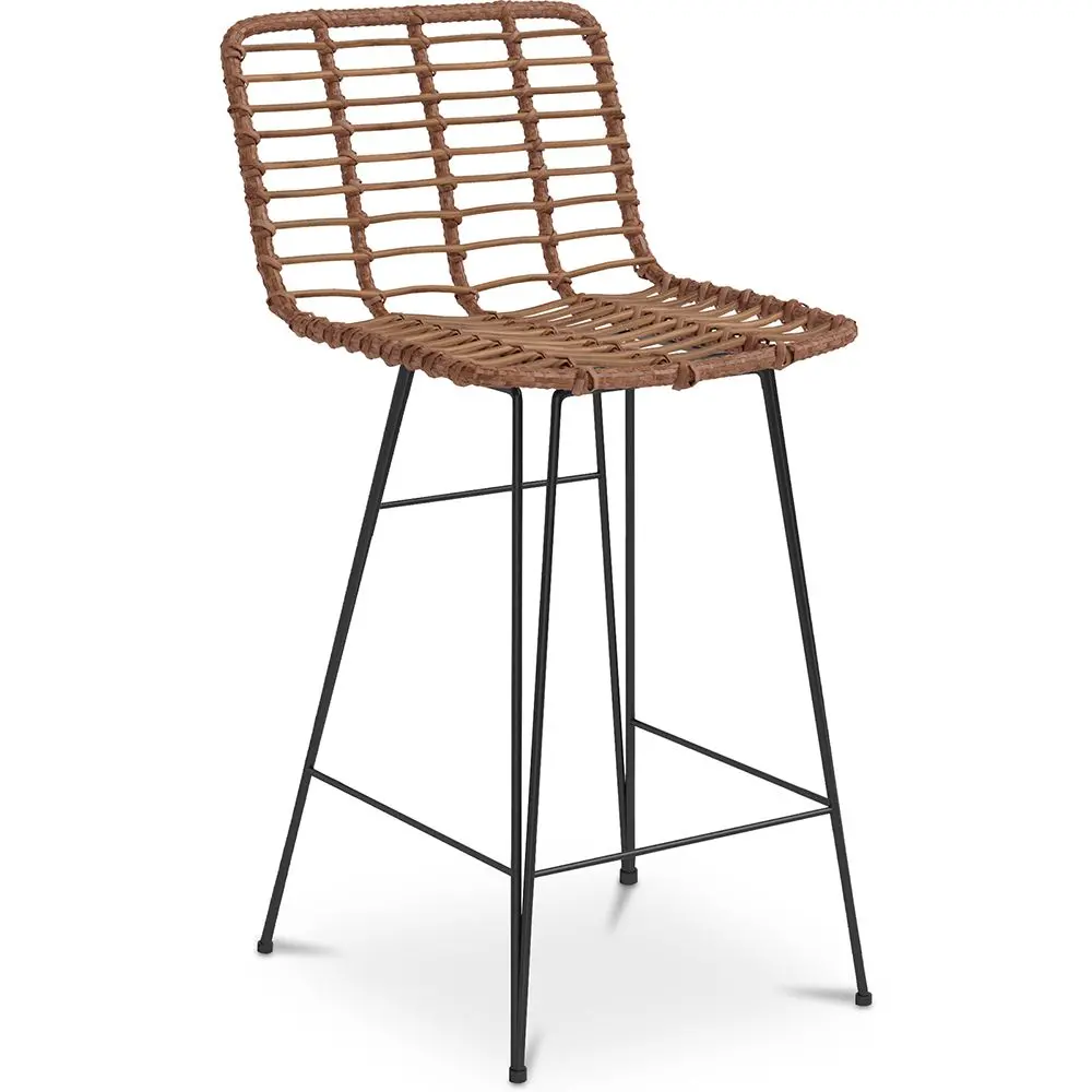  Buy Bar Stool Design Boho Bali Synthetic Wicker 75cm - Kimi Natural wood 59995 - in the UK