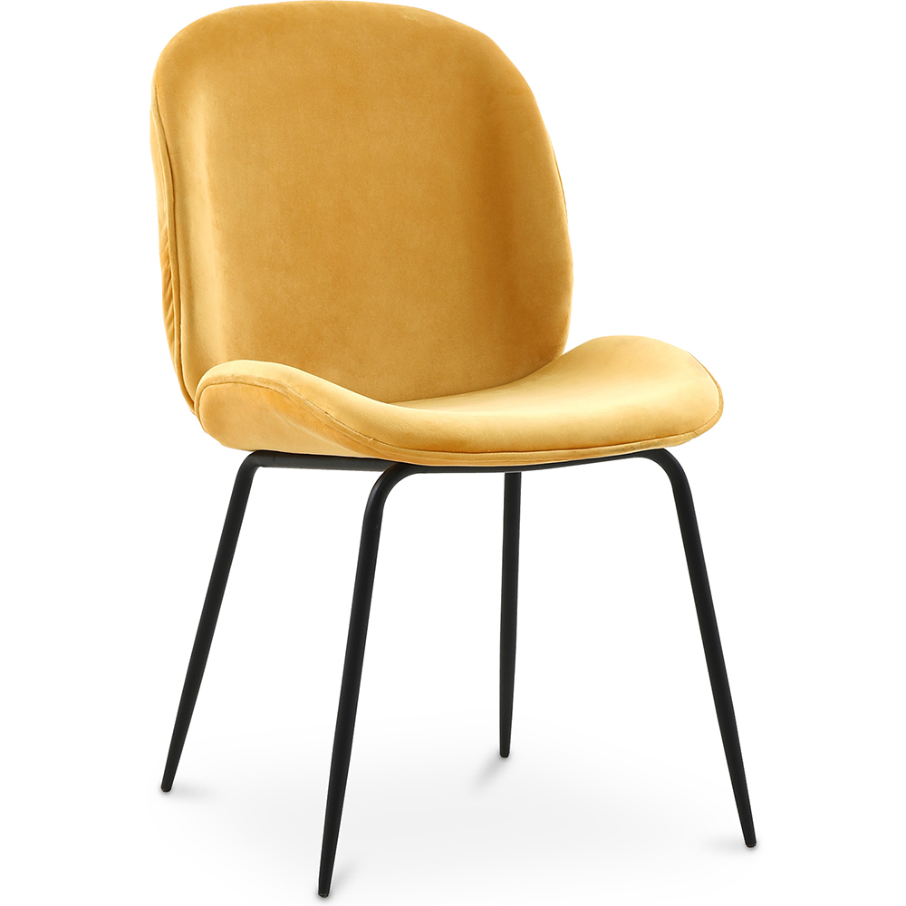  Buy Dining Chair Accent Velvet Upholstered Retro Design - Cyrus Mustard 59996 - in the UK