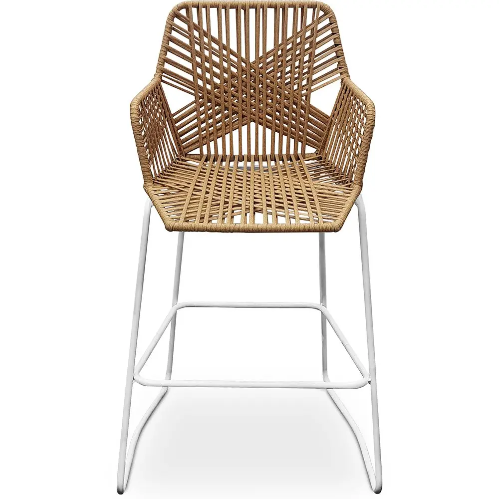  Buy Bar Stool Design Boho Bali Rattan Synthetic 75cm - Zane Natural wood 60005 - in the UK