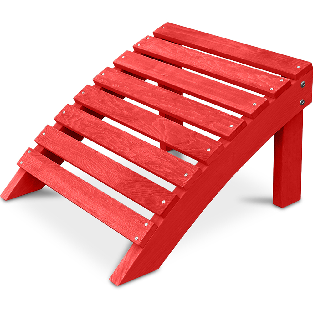  Buy Garden Chair Footrest Adirondack Wood Outdoor Furniture - Anela Red 60006 - in the UK