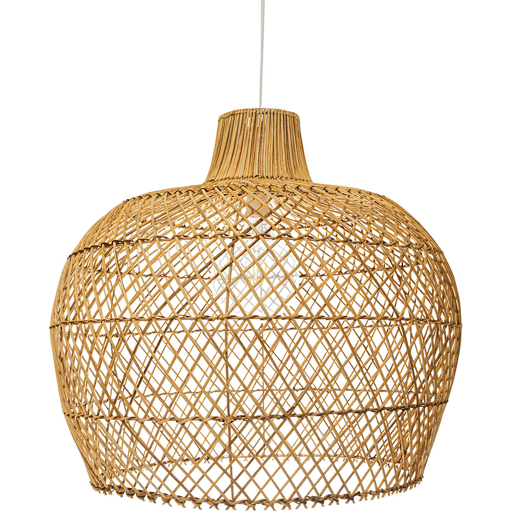  Buy Hanging Lamp Boho Bali Design Natural Rattan - Thian Natural wood 60029 - in the UK
