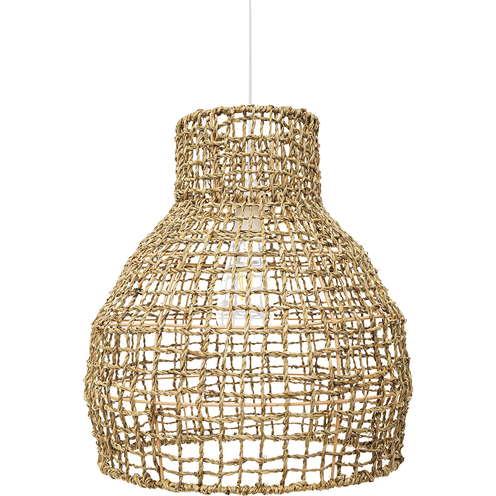  Buy Hanging Lamp Boho Bali Design Natural Rattan - Chi Natural wood 60031 - in the UK