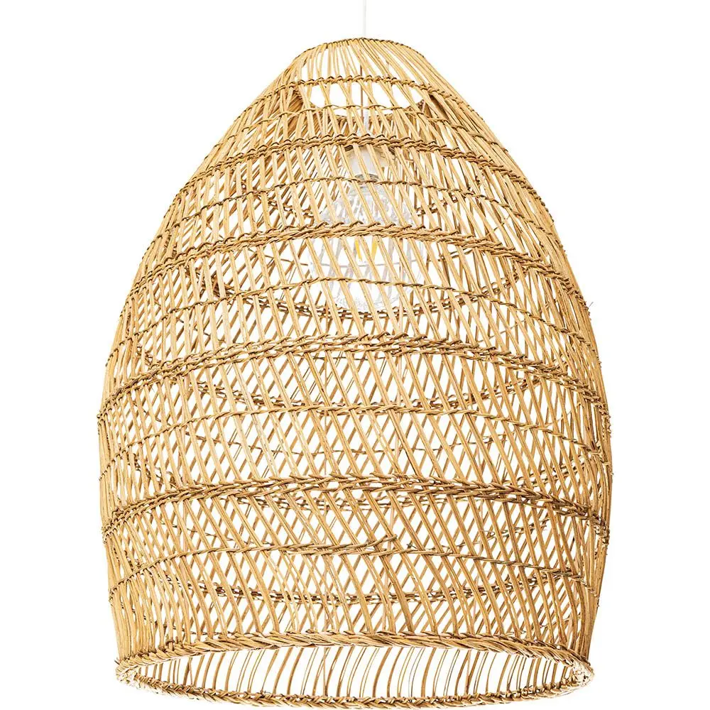  Buy Hanging Lamp Boho Bali Design Natural Rattan - Tuyen Natural wood 60036 - in the UK