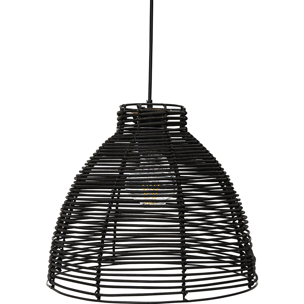  Buy Hanging Lamp Boho Bali Design Natural Rattan - Tui Black 60037 - in the UK