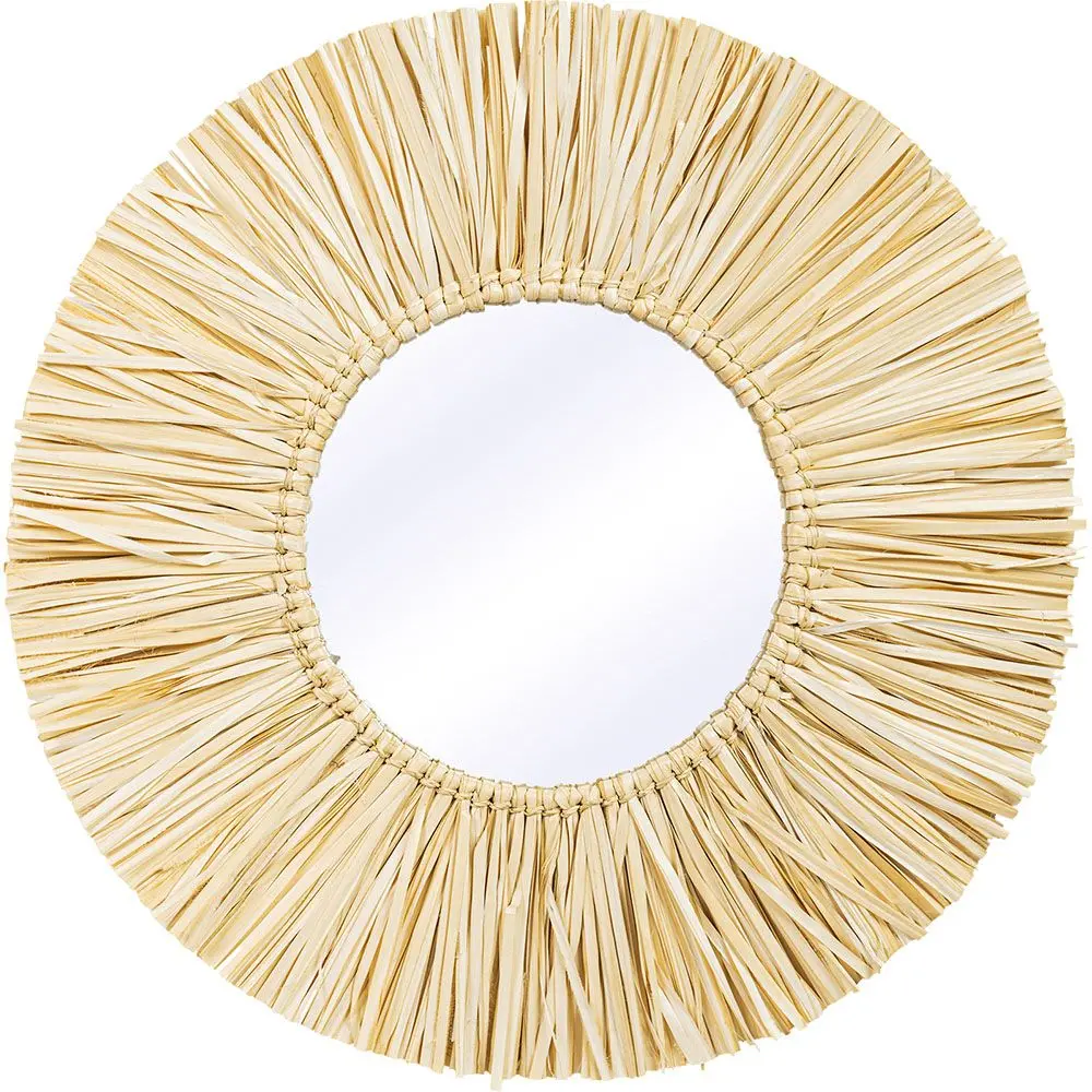  Buy Wall Mirror - Boho Bali Round Design (60 cm) - Gaui Natural wood 60057 - in the UK