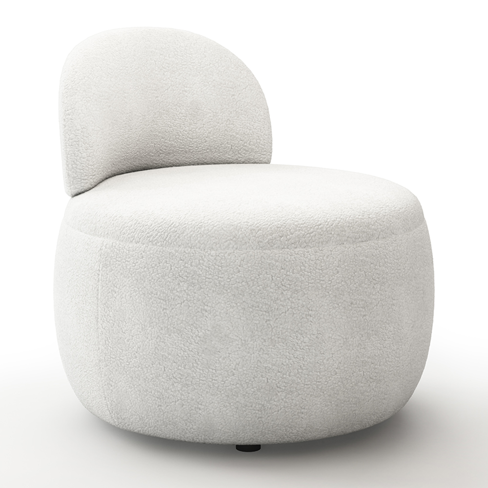  Buy White boucle ​armchair - upholstered - Piera White 60073 - in the UK