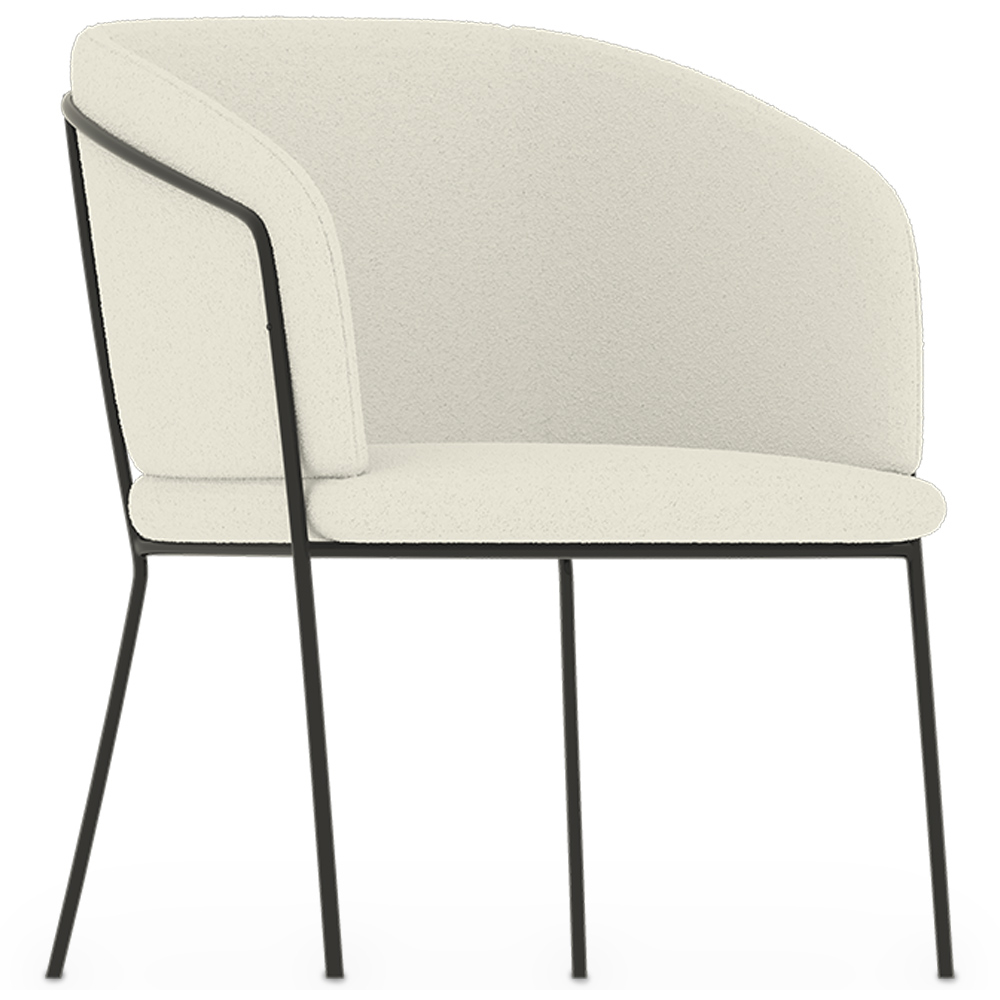  Buy Dining chair upholstered in white boucle - Martine White 60075 - in the UK