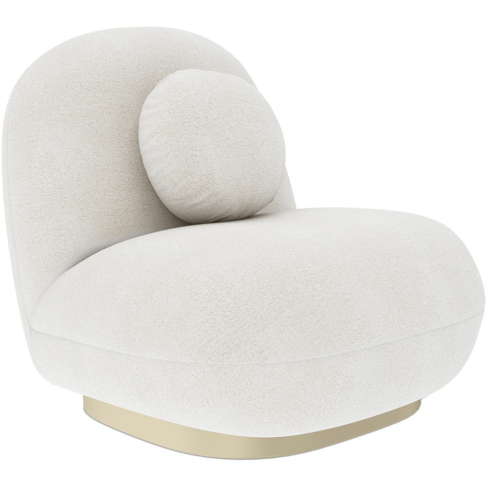  Buy Bouclé fabric upholstered armchair - Nuiba White 60078 - in the UK
