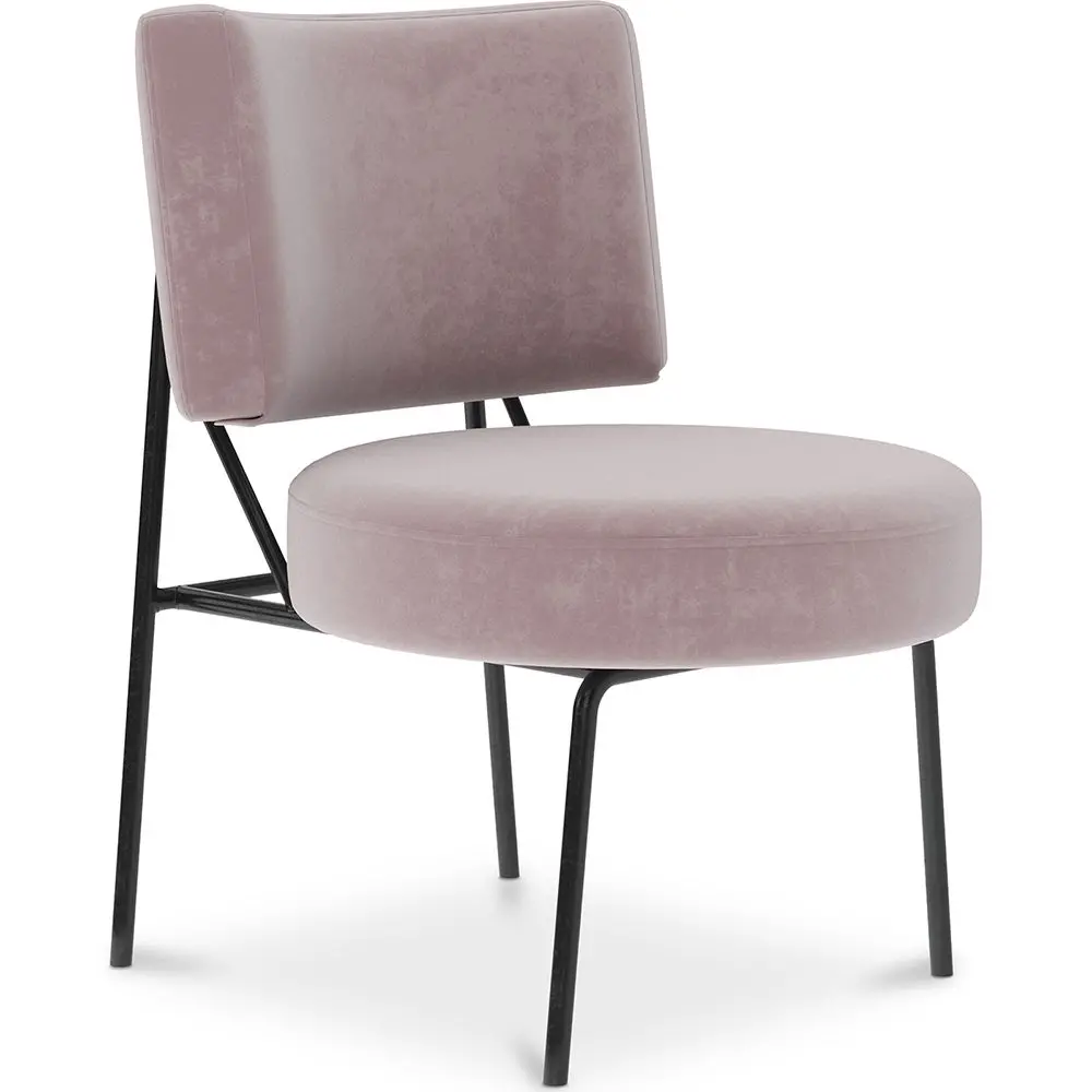 Buy Velvet upholstered dining chair - Light Pink - Hebay Light Pink 60085 - in the UK
