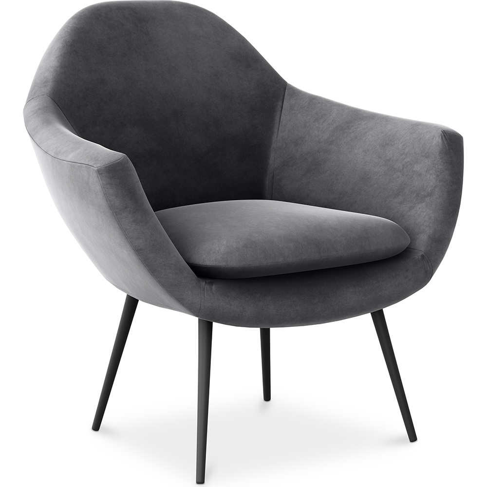  Buy Velvet upholstered armchair - Ora Dark grey 60087 - in the UK