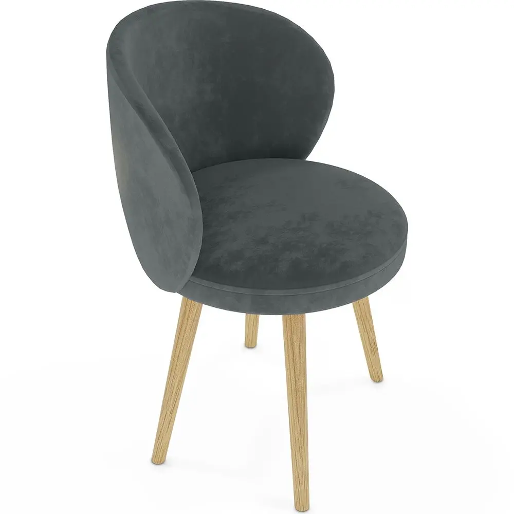  Buy Velvet upholstered dining chair - Seranda Dark grey 60081 - in the UK