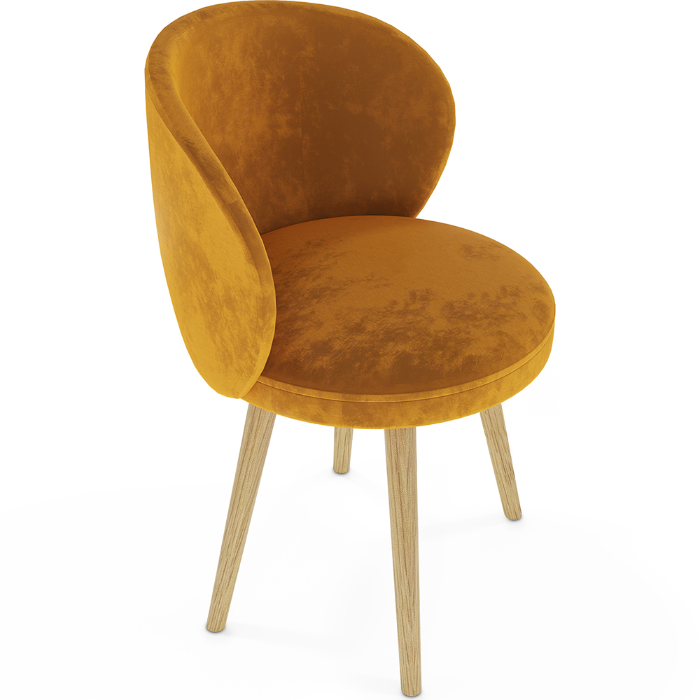  Buy Velvet upholstered dining chair - Seranda Yellow 60081 - in the UK