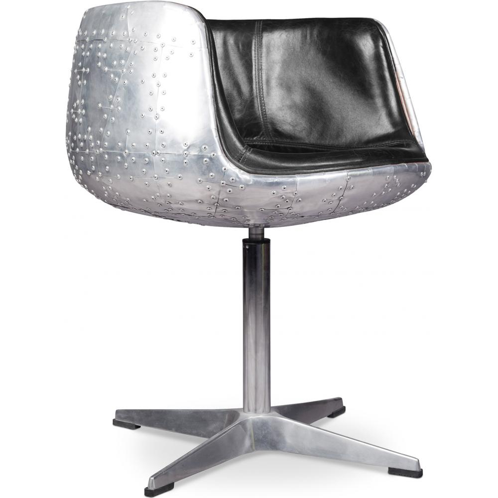  Buy Brandy Chair Aviator - Premium Leather & Aluminium Black 48384 - in the UK