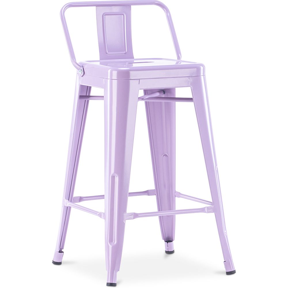  Buy Bar Stool with Backrest - Industrial Design - 60cm - New Edition - Metalix Pastel Purple 60126 - in the UK