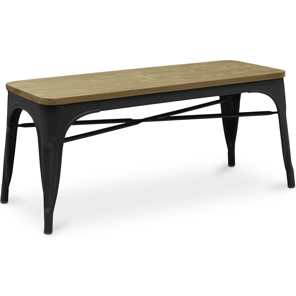  Buy Bench Bistrot Metalix Industrial Metal and Light Wood - New Edition Black 60131 - in the UK