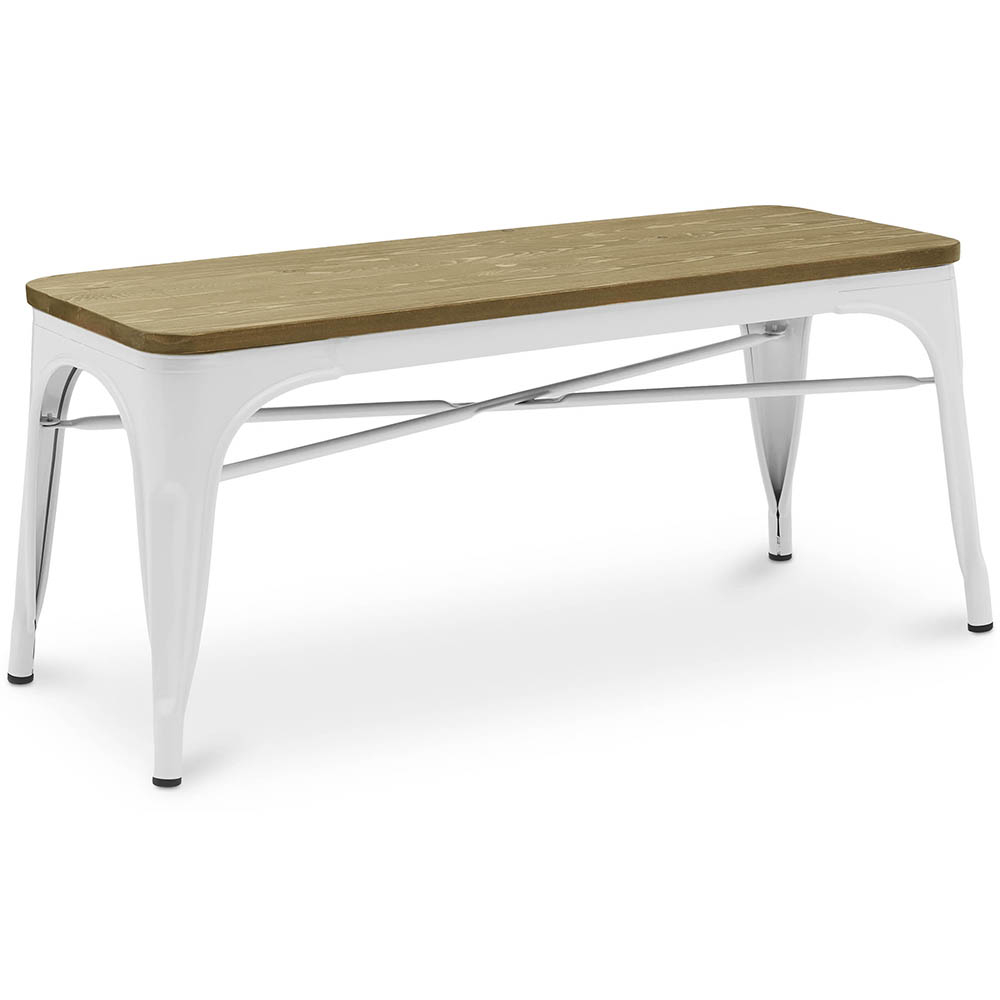  Buy Bench Bistrot Metalix Industrial Metal and Light Wood - New Edition White 60131 - in the UK