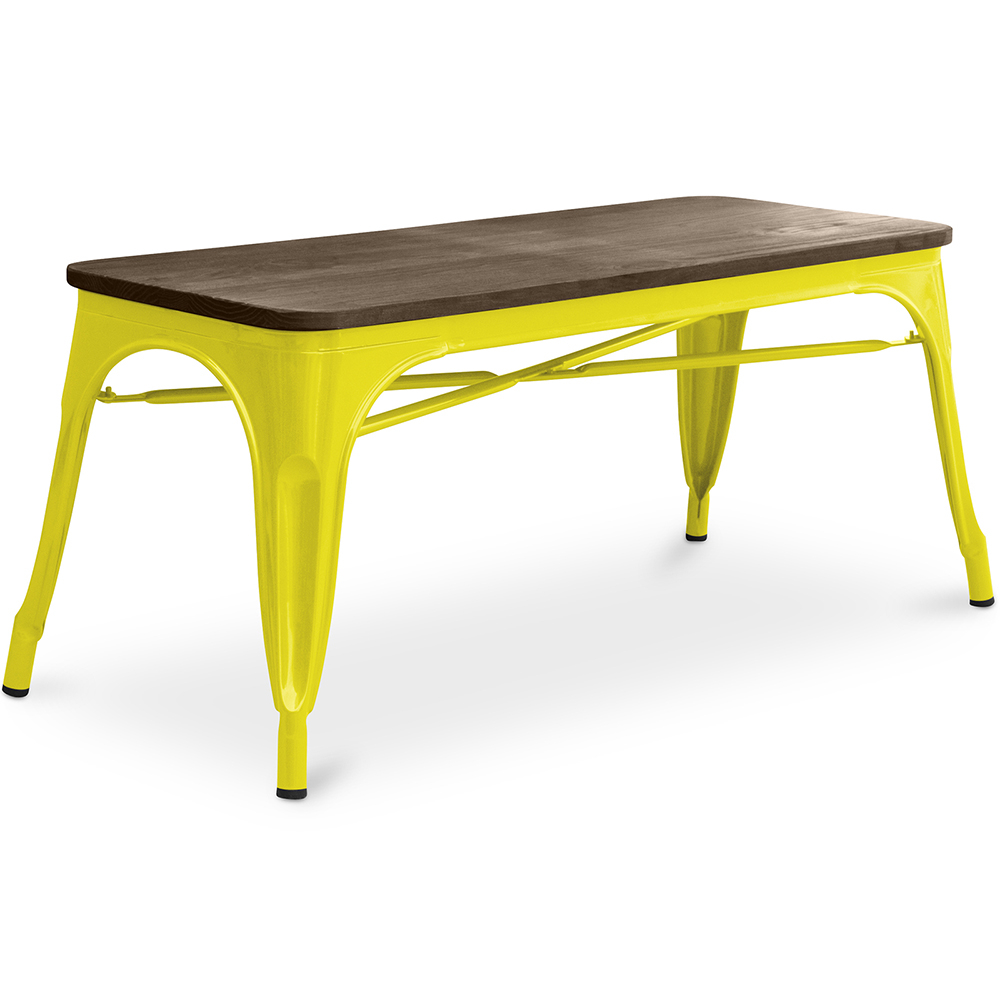  Buy Bench Bistrot Metalix Industrial Metal and Dark Wood - New Edition Yellow 60132 - in the UK