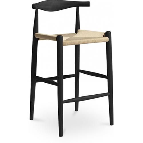  Buy Rope Design Bar Stool Boho Bali - 75cm - Wood Black 99958406 - in the UK