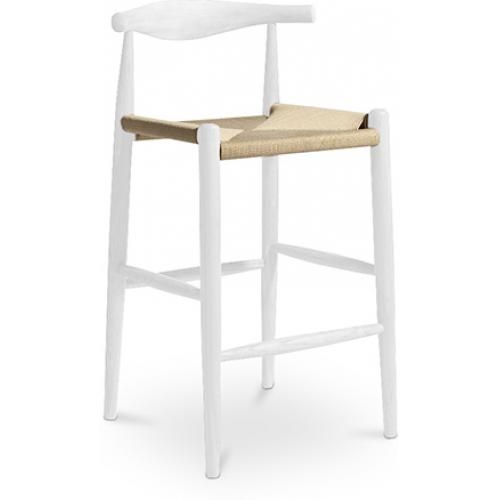  Buy Rope Design Bar Stool Boho Bali - 75cm - Wood White 99958406 - in the UK