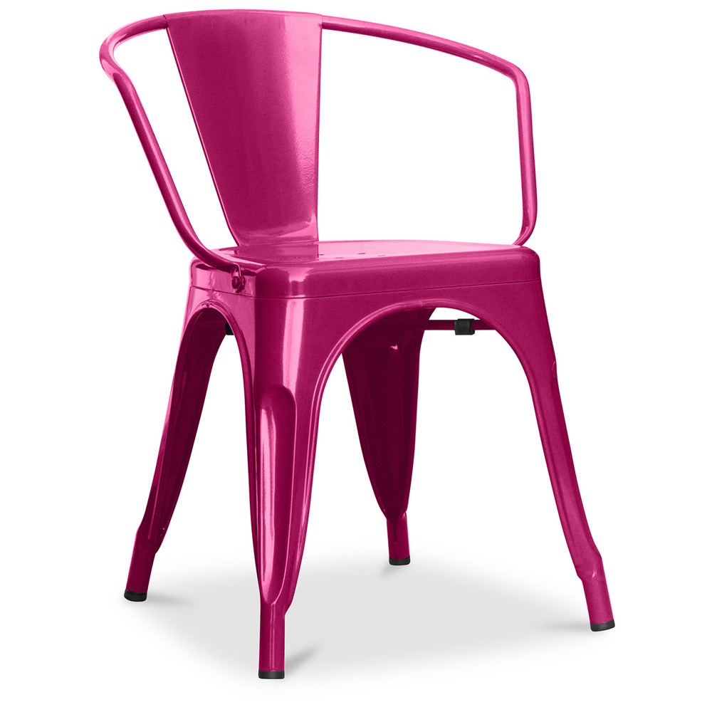  Buy Dining Chair with armrest Bistrot Metalix industrial Metal - New Edition Fuchsia 60140 - in the UK