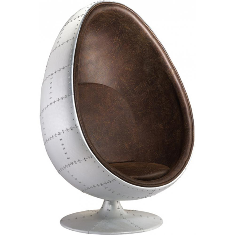  Buy Ele Chair Style Aviator Armchair - Microfiber - Aged Leather Effect Brown 25624 - in the UK