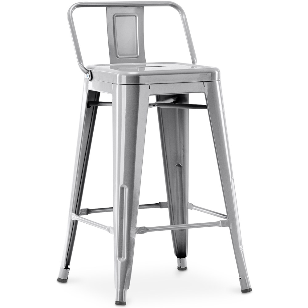  Buy Bar Stool with Backrest Industrial Design - 60cm - Metalix Steel 58409 - in the UK