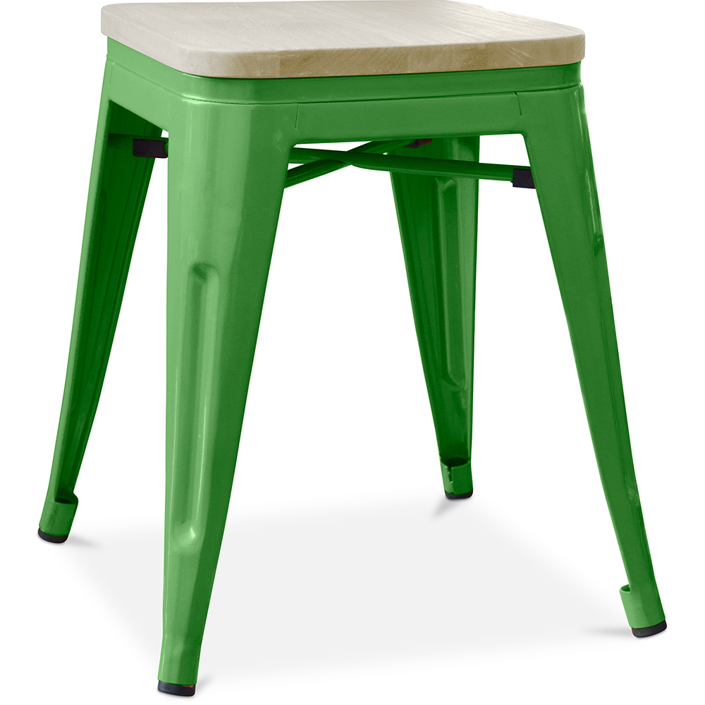  Buy Stool Bistrot Metalix Industrial Metal and Light Wood - 45 cm - New Edition Green 60153 - in the UK