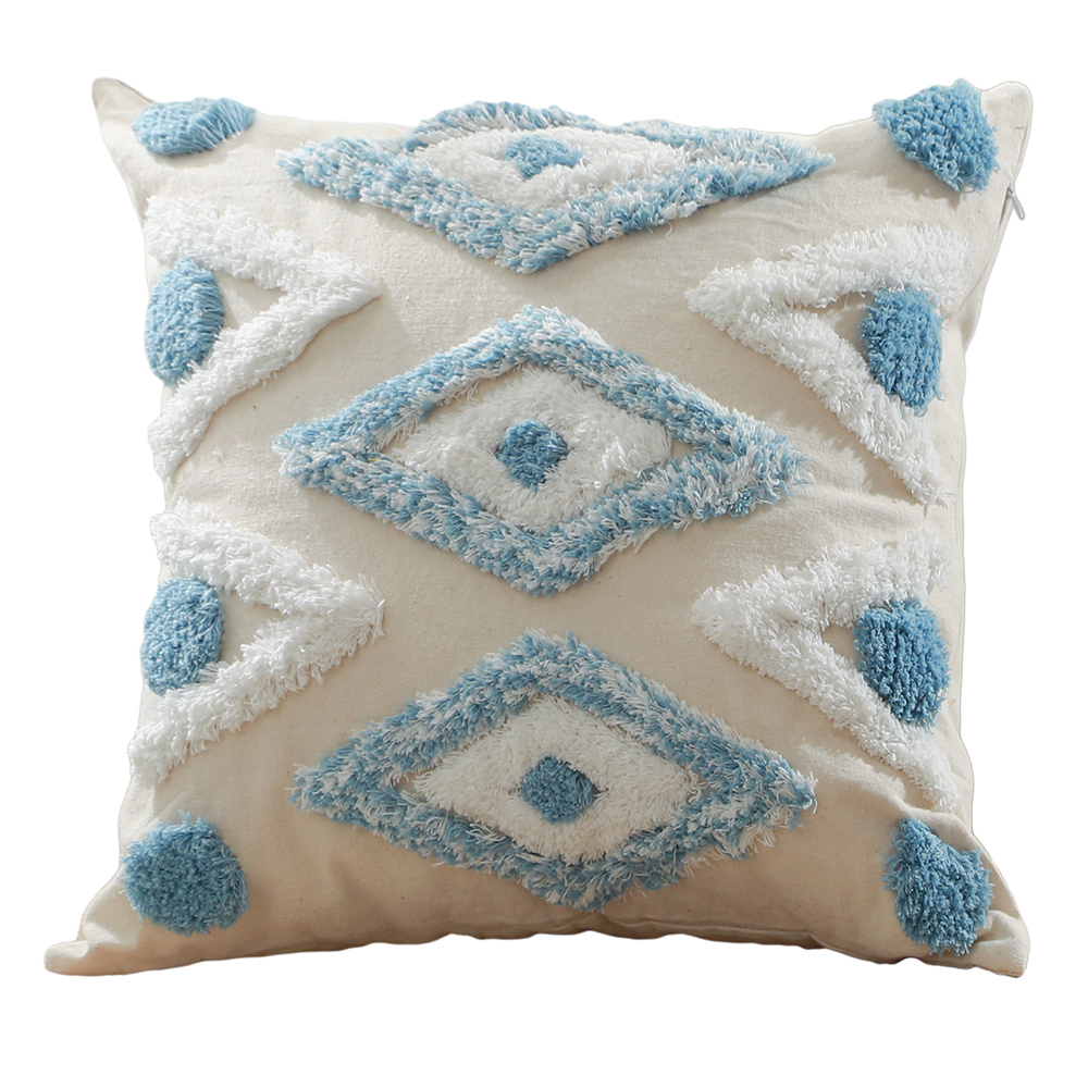  Buy Square Cotton Cushion Boho Bali Style (45x45 cm) cover + filling - Trey Blue 60156 - in the UK