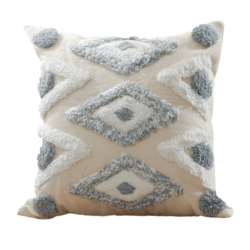  Buy Square Cotton Cushion Boho Bali Style (45x45 cm) cover + filling - Trey Grey 60156 - in the UK