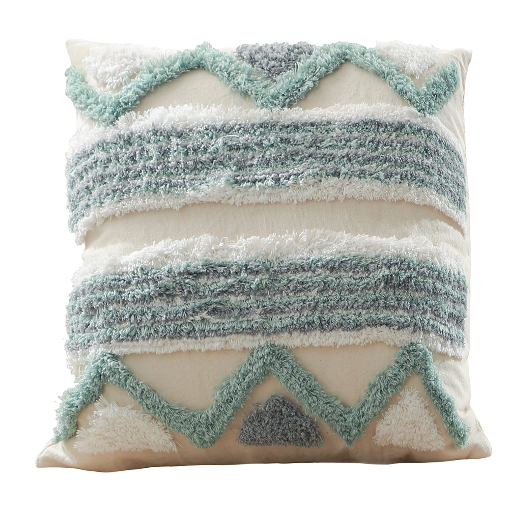  Buy Square Cotton Cushion Boho Bali Style (45x45 cm) cover + filling - Dulary Blue 60157 - in the UK