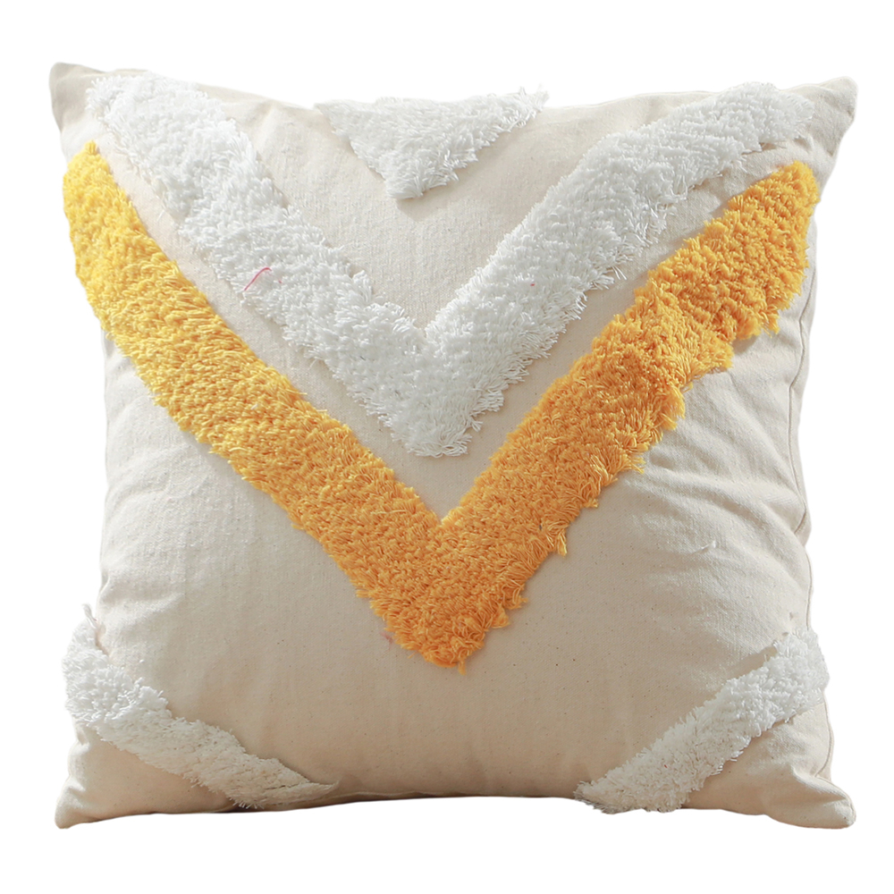  Buy Square Cotton Cushion Boho Bali Style (45x45 cm) cover + filling - Indra Yellow 60158 - in the UK