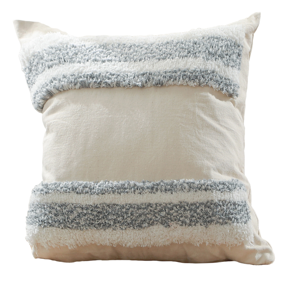  Buy Square Cotton Cushion Boho Bali Style (45x45 cm) cover + filling - Kamala Grey 60160 - in the UK