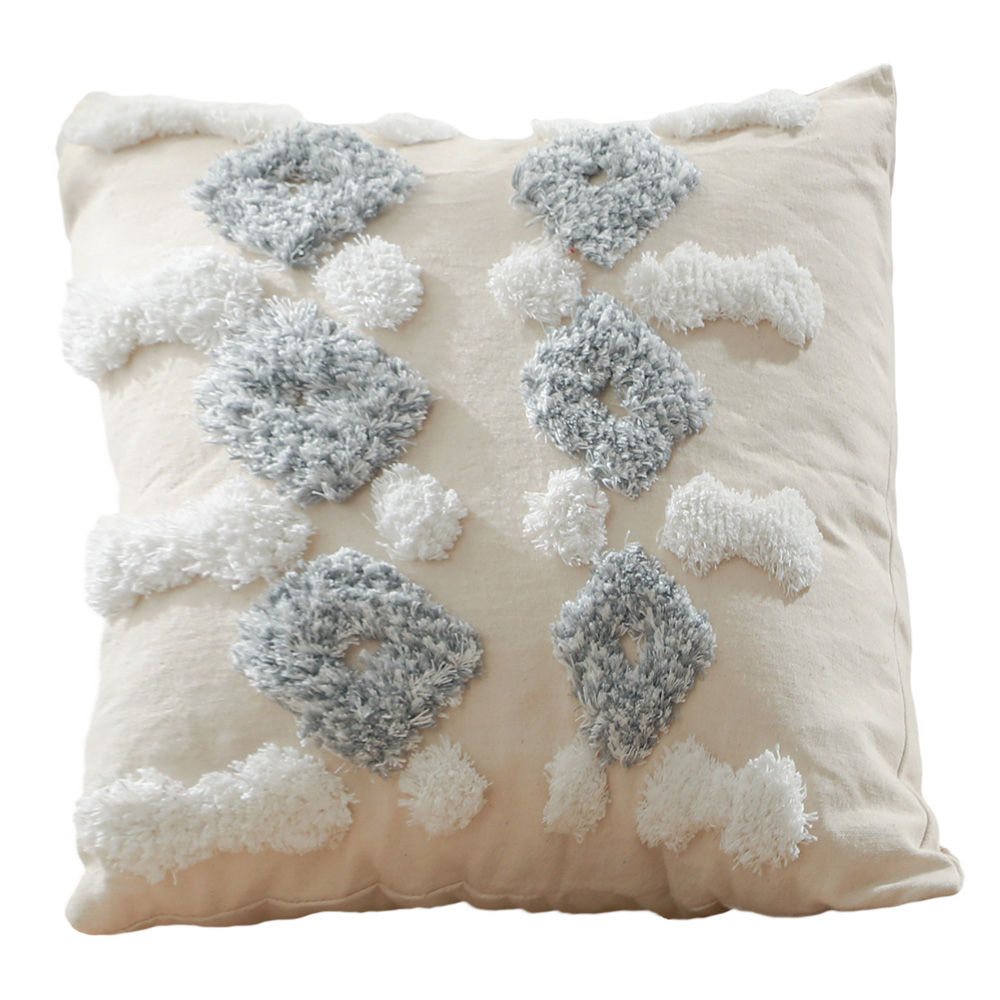  Buy Square Cotton Cushion Boho Bali Style (45x45 cm) cover + filling - Rajal Grey 60166 - in the UK