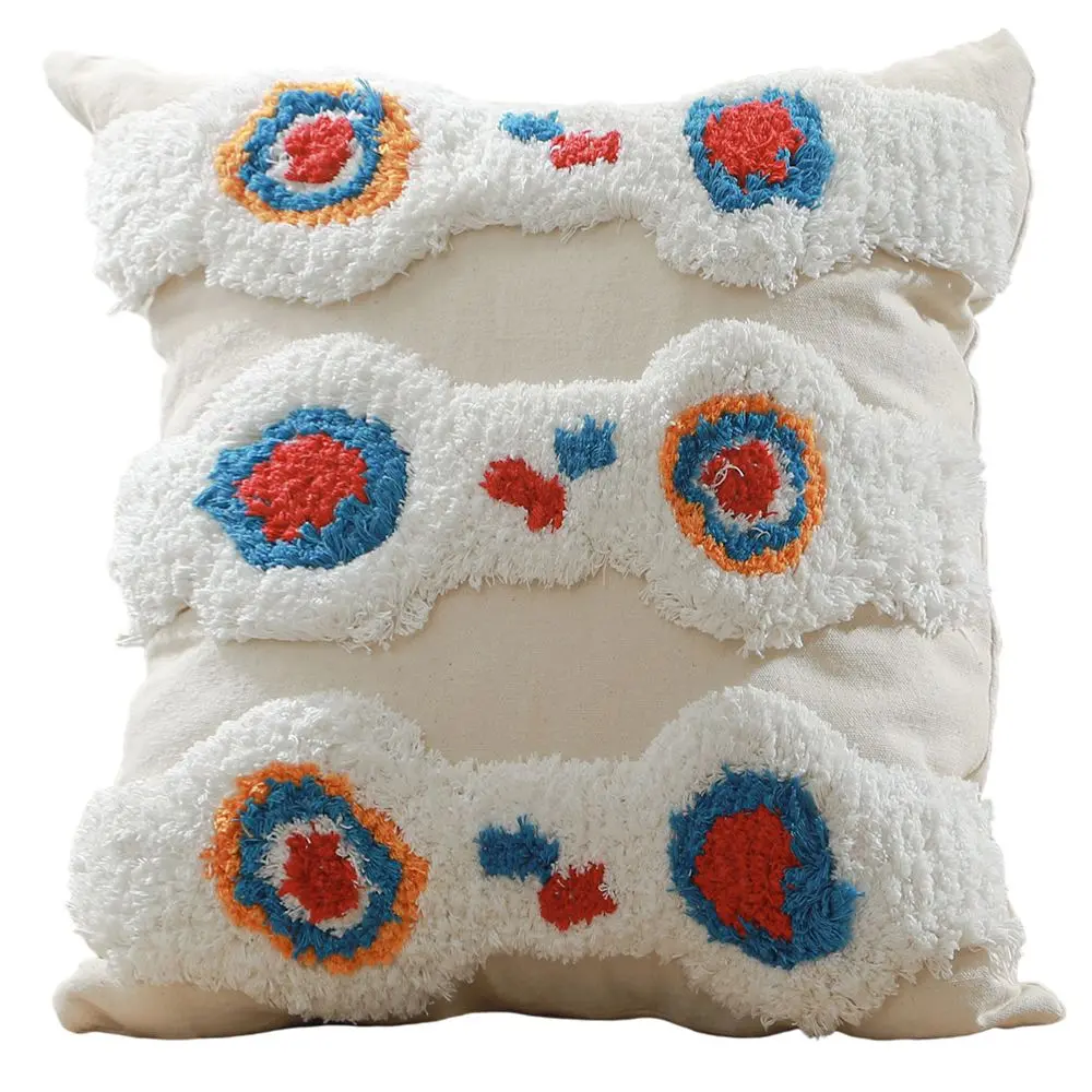  Buy Square Cotton Cushion Boho Bali Style (45x45 cm) cover + filling - Veras Multicolour 60169 - in the UK